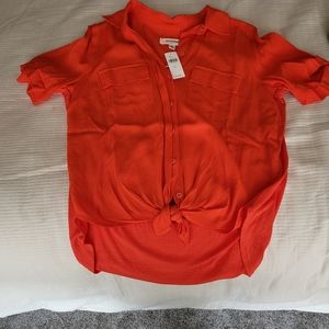 Porridge women's short sleeve top orange small